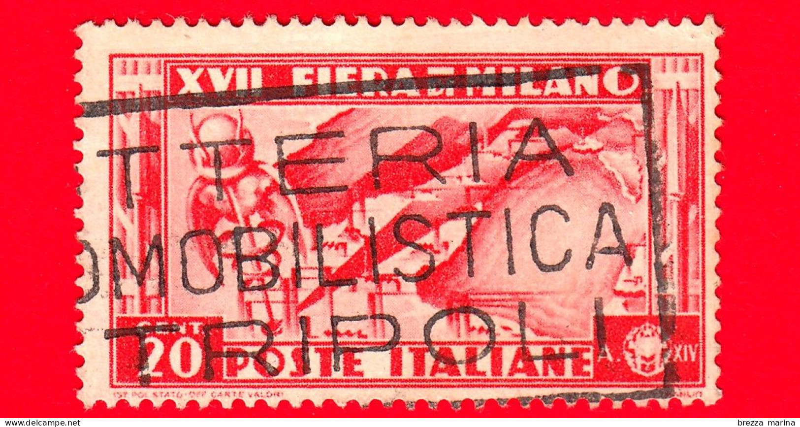 ITALIA - REGNO - Usato - 1936 - 17ª Fiera Di Milano - Simbolo Del Commercio E Carta D'Italia - 20 C. - Afgestempeld