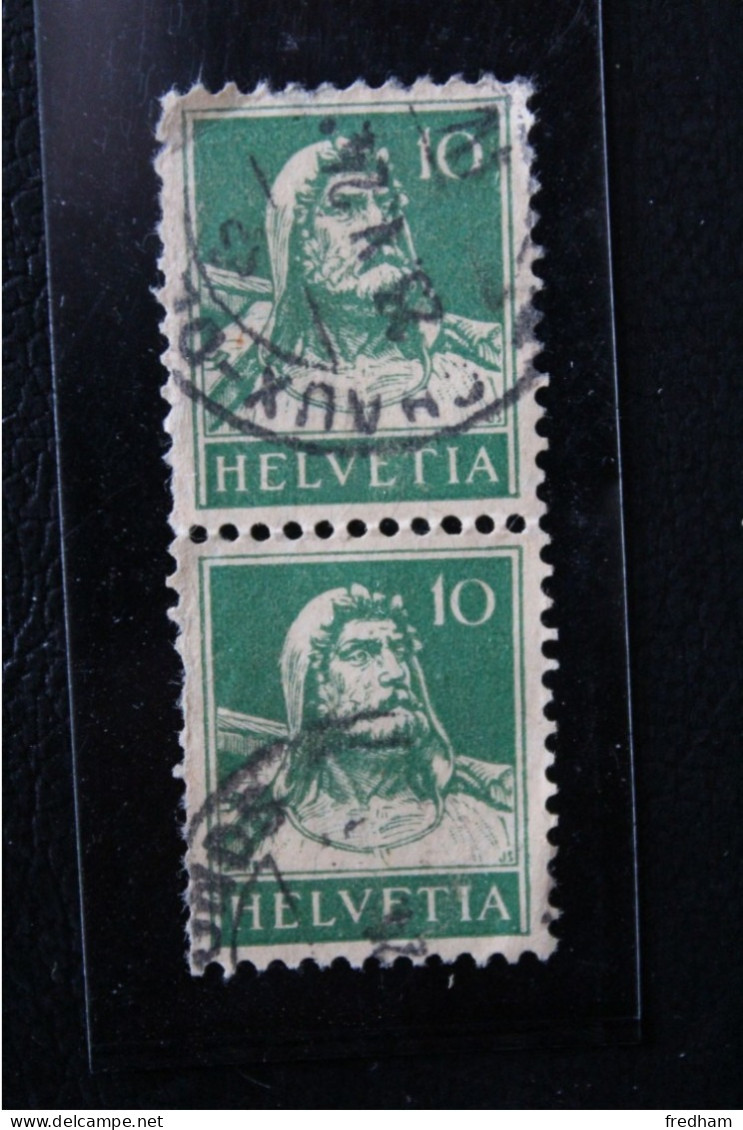 1924 SUISSE TP Y&T NO CH 161(paire Verticale) 10ct G.TELL  OBLITERATION CHAUX-DE-FONDS DU 23-V-1924 - Used Stamps