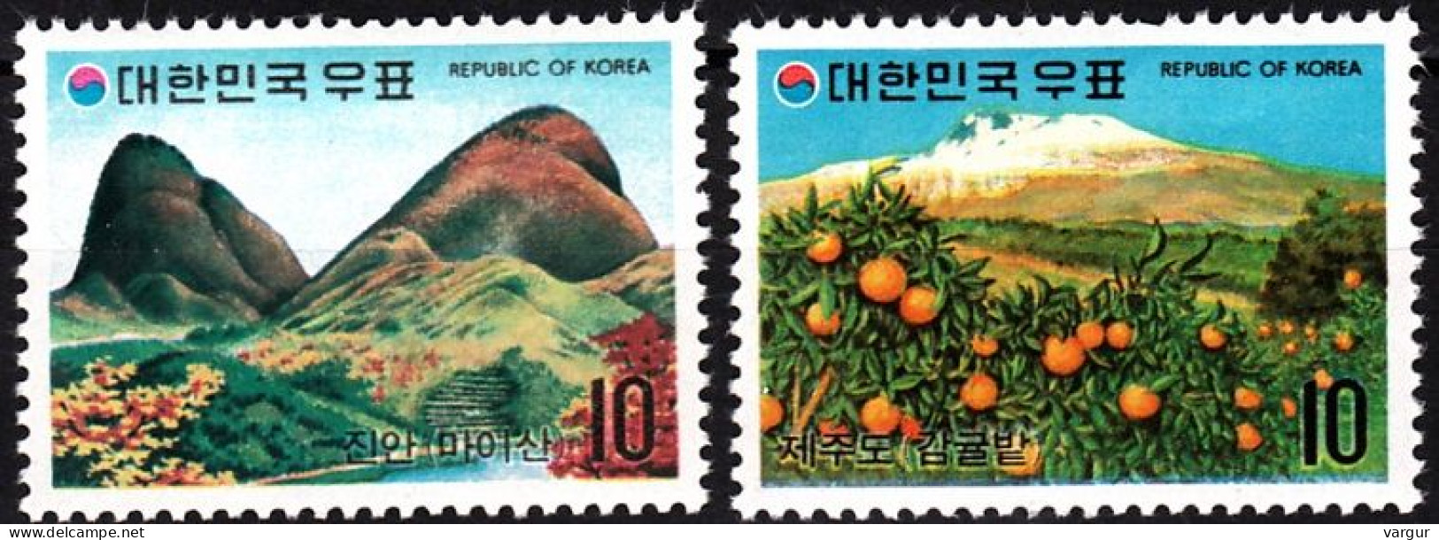 KOREA SOUTH 1973 Tourism: 5th Issue. Mountains Fruits, MNH - Umweltschutz Und Klima