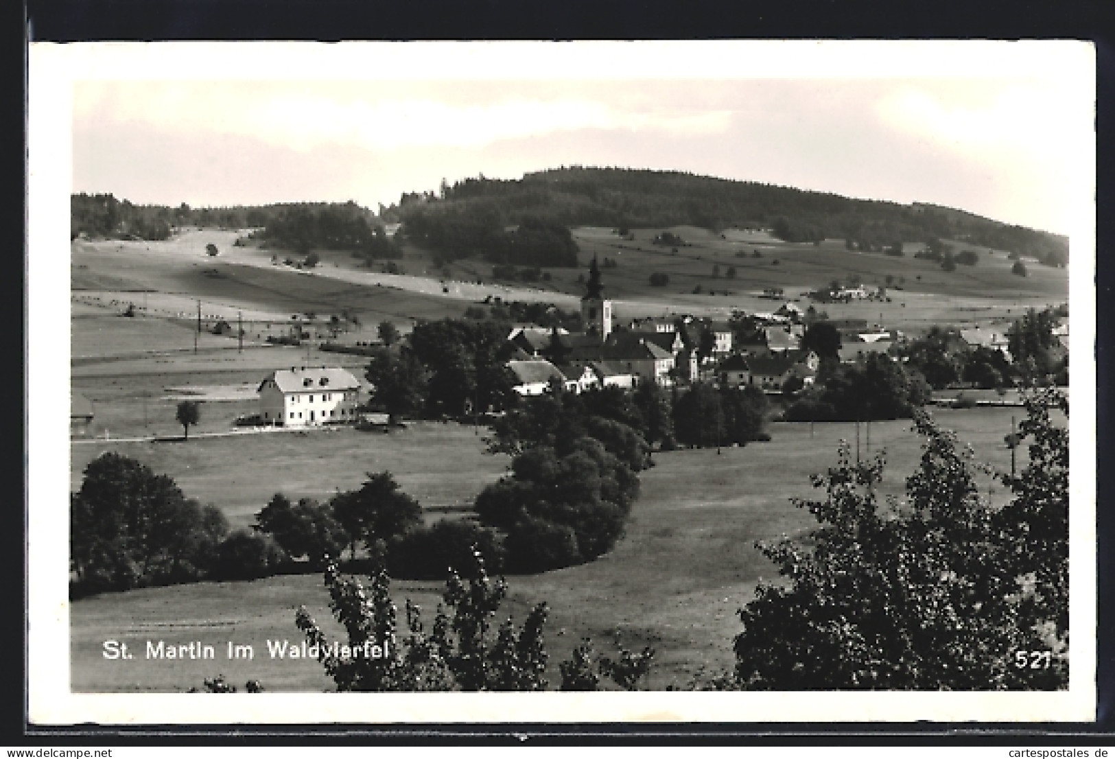 AK St. Martin Im Waldviertel, Teilansicht Mit Kirche  - Autres & Non Classés