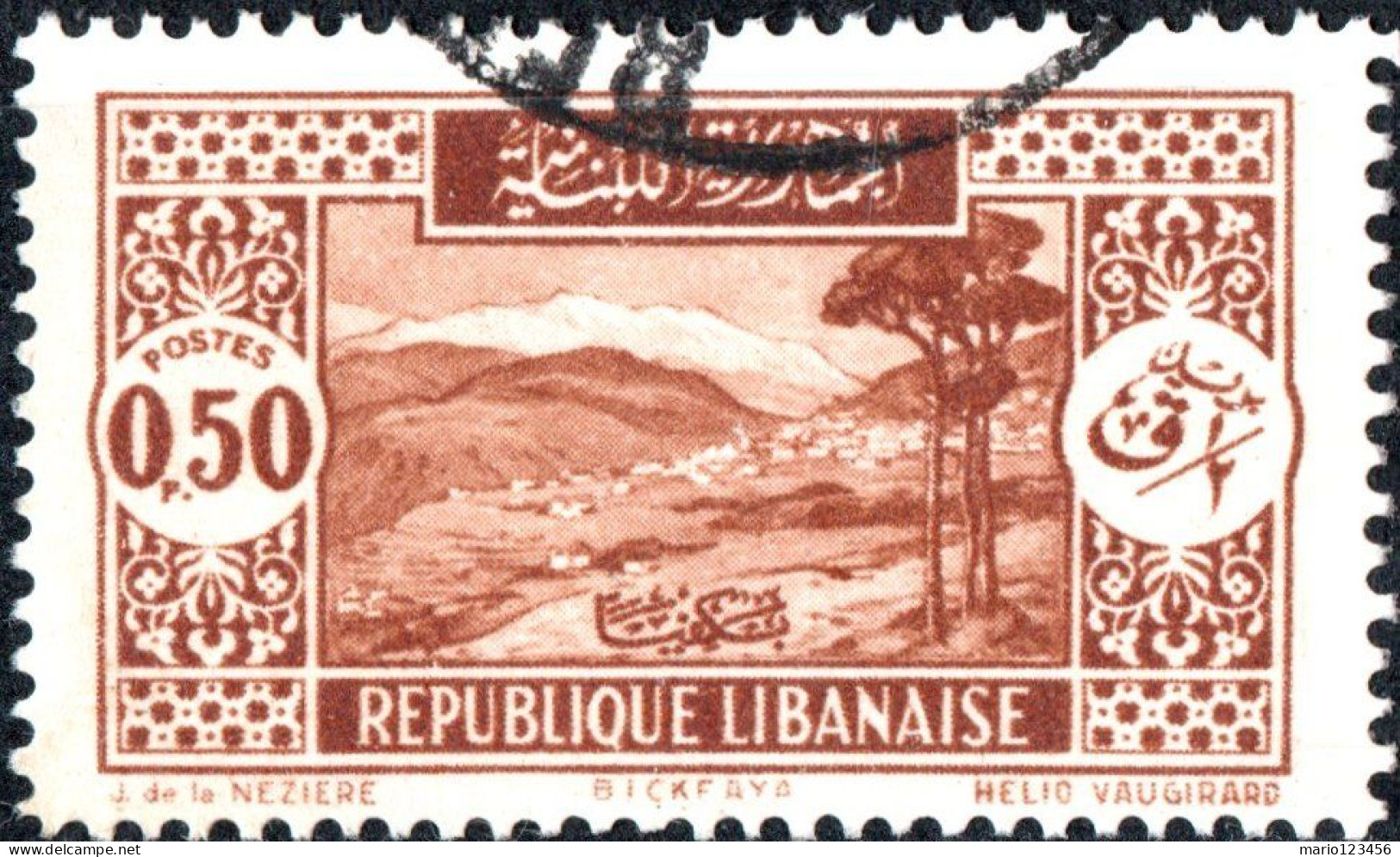LIBANO, LEBANON, PAESAGGI, LANDSCAPES, 1935, USATI Mi:LB 168II, Scott:LB 144, Yt:FR-LB 131a - Used Stamps