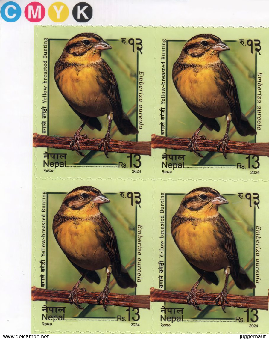 Yellow-Breasted Buntling Postage Stamp 2024 Nepal MNH Traffic Lights - Autres & Non Classés