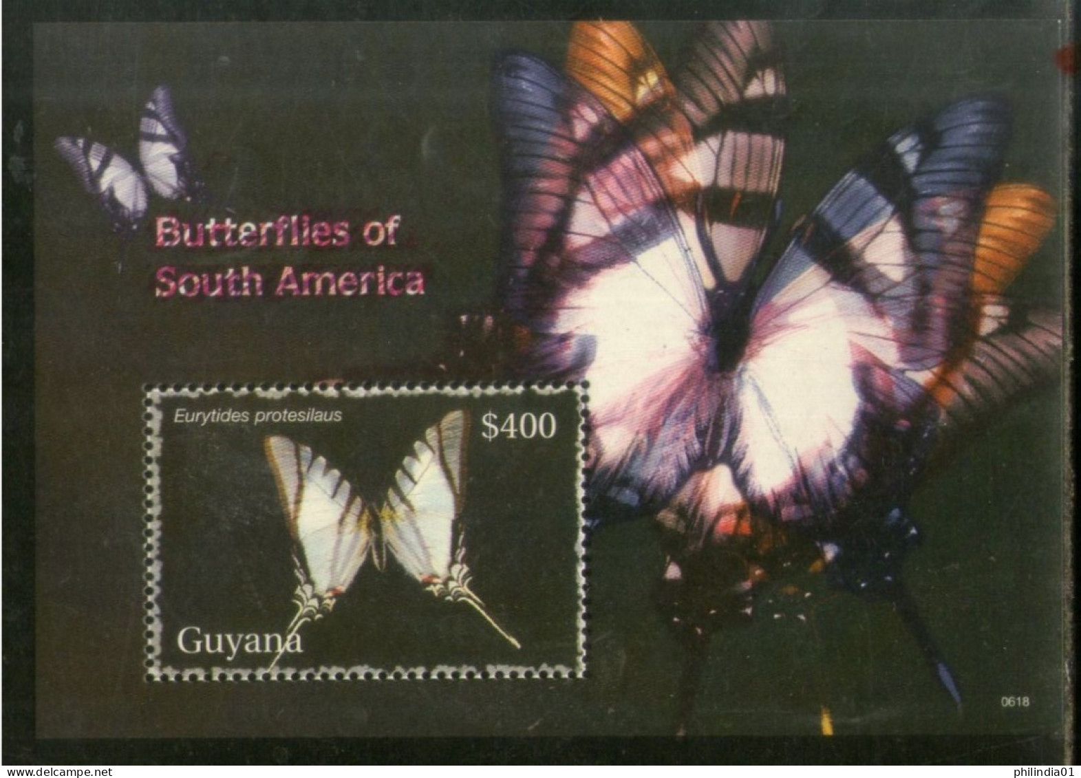 Guyana 2007 South American Butterflies Moth Insect Sc 3966 M/s MNH # 5867 - Papillons