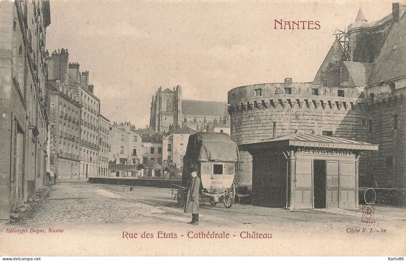 Nantes * Rue Des états * Cathédrale , Château * Station De Tram Tramway - Nantes