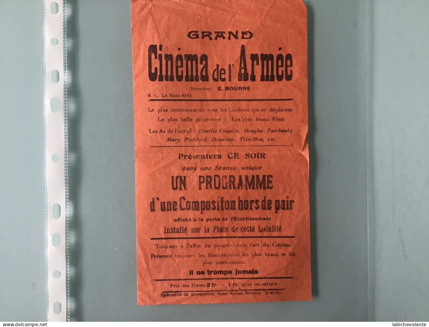 Petite Affiche Grand CINÉMA De L’Armée - Manifesti