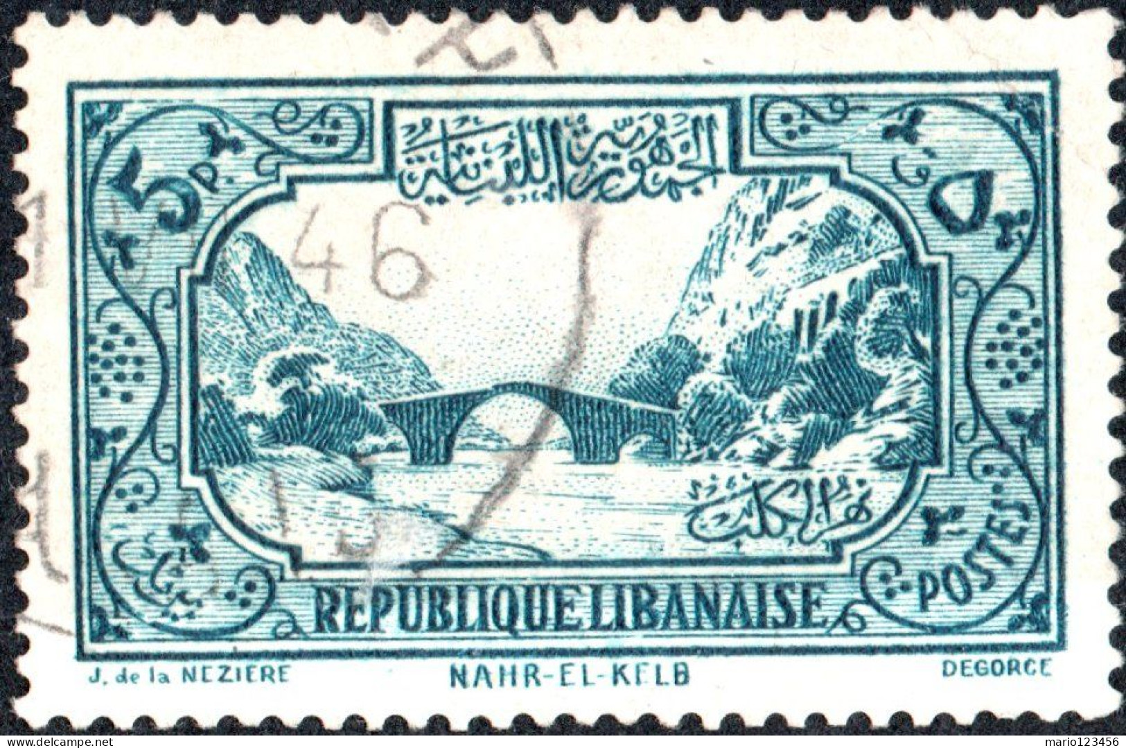 LIBANO, LEBANON, PAESAGGI, LANDSCAPES, 1940, USATI Mi:LB 253, Scott:LB 155, Yt:FR-LB 170 - Gebraucht