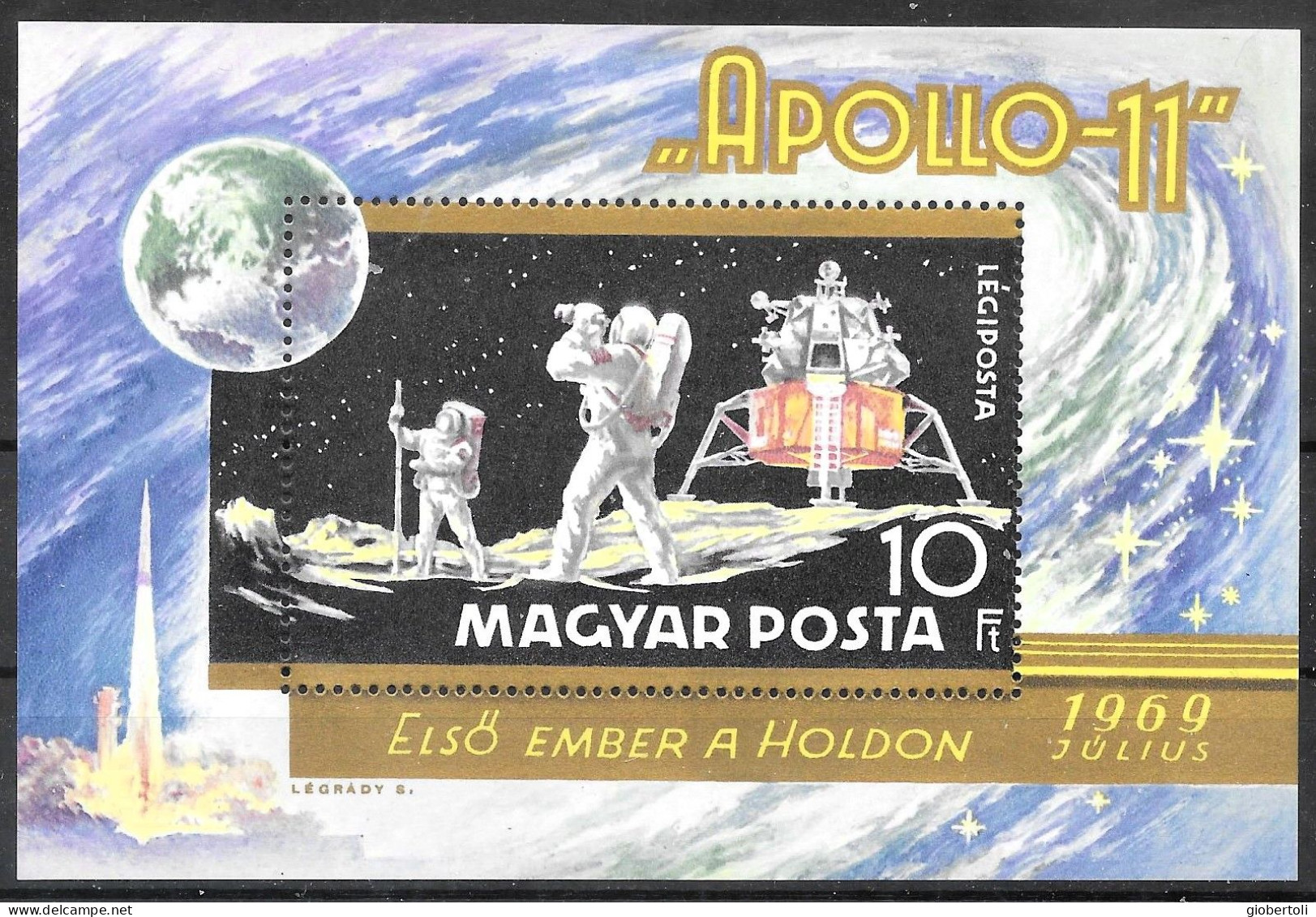 Ungheria/Hungary/Hongrie: Missione "Apollo 11", Mission "Apollo 11", Mission "Apollon 11", - Europa