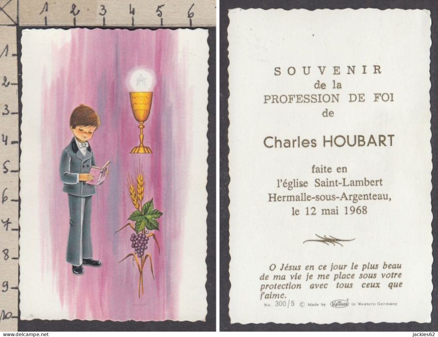 129932/ Communion, Charles HOUBART, Hermalle-sous-Argenteau, 1968 - Kommunion Und Konfirmazion