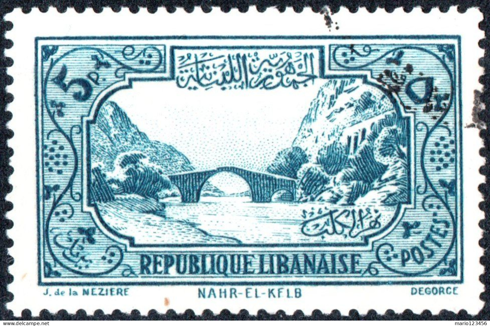 LIBANO, LEBANON, PAESAGGI, LANDSCAPES, 1940, USATI Mi:LB 253, Scott:LB 155, Yt:FR-LB 170 - Used Stamps