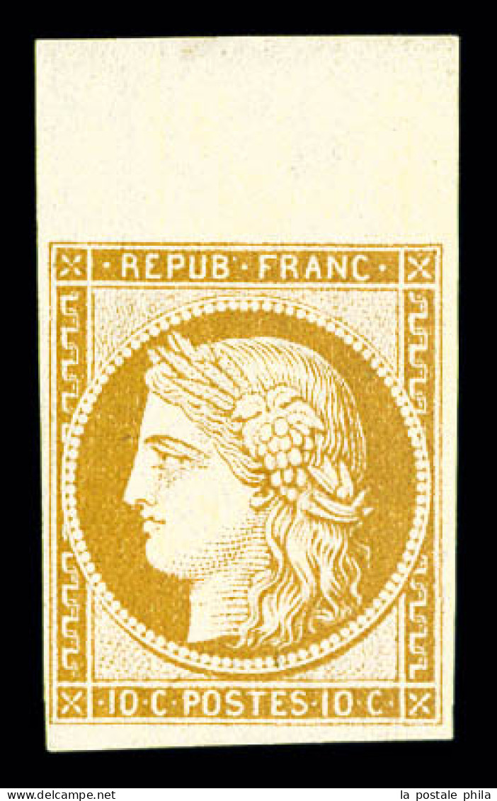 ** N°1f, 10c Bistre Clair, Impression De 1862, Bdf, Fraîcheur Postale. SUP (certificat)  Qualité: ** - 1849-1850 Cérès