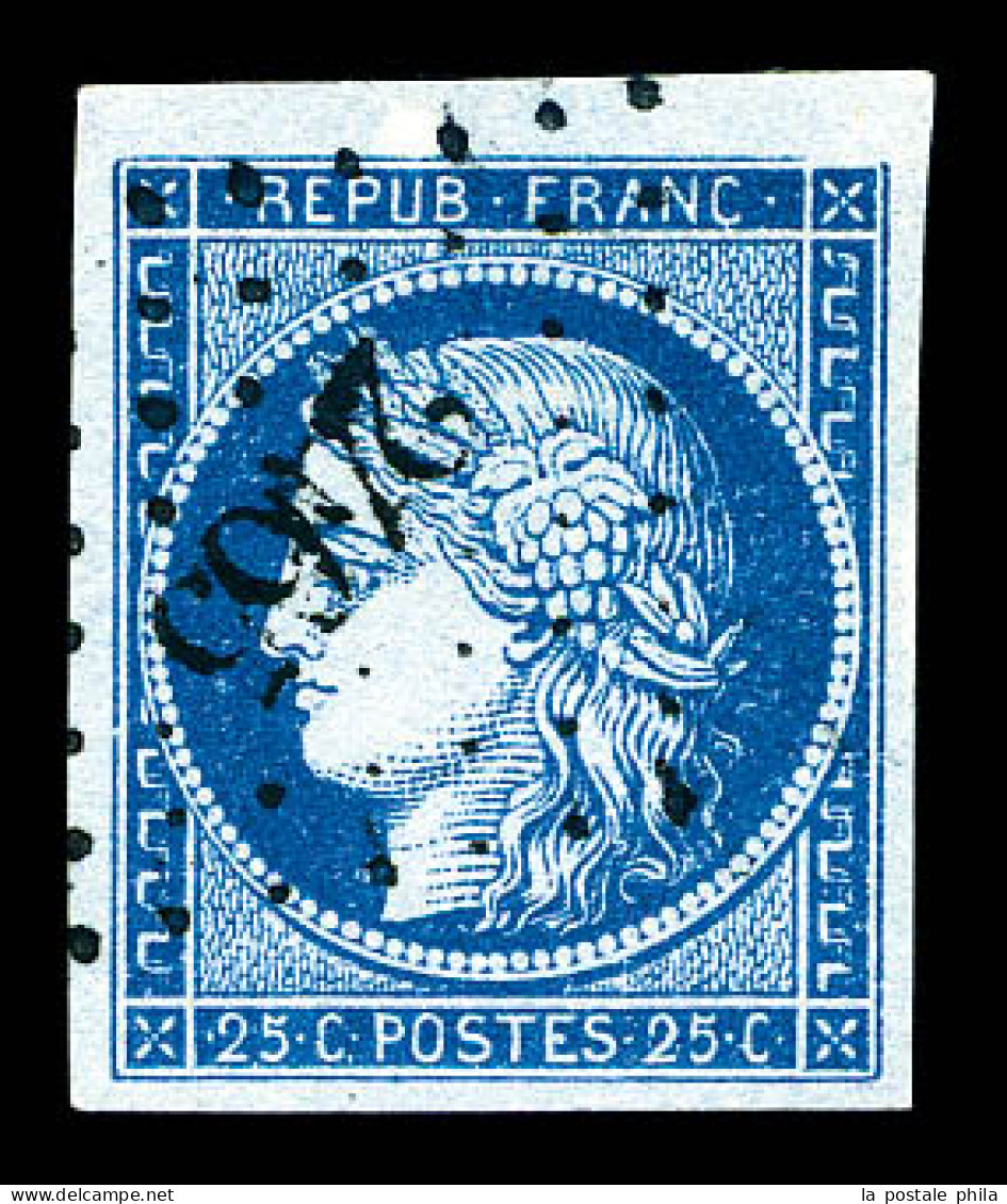 O N°4a, 25c Bleu-foncé. TTB  Qualité: Oblitéré  Cote: 75 Euros - 1849-1850 Cérès