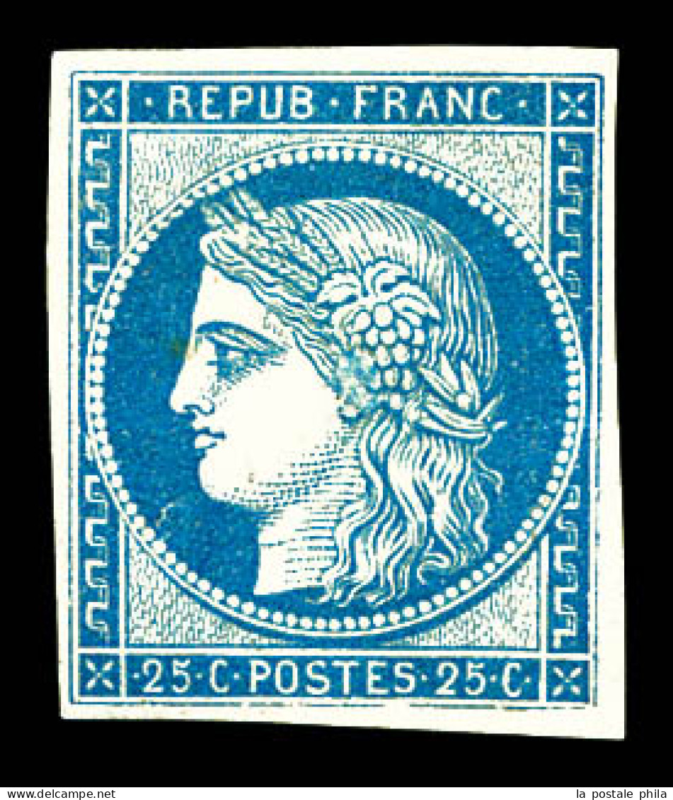 * N°4d, 25c Bleu, Impression De 1862, TB  Qualité: *  Cote: 625 Euros - 1849-1850 Ceres