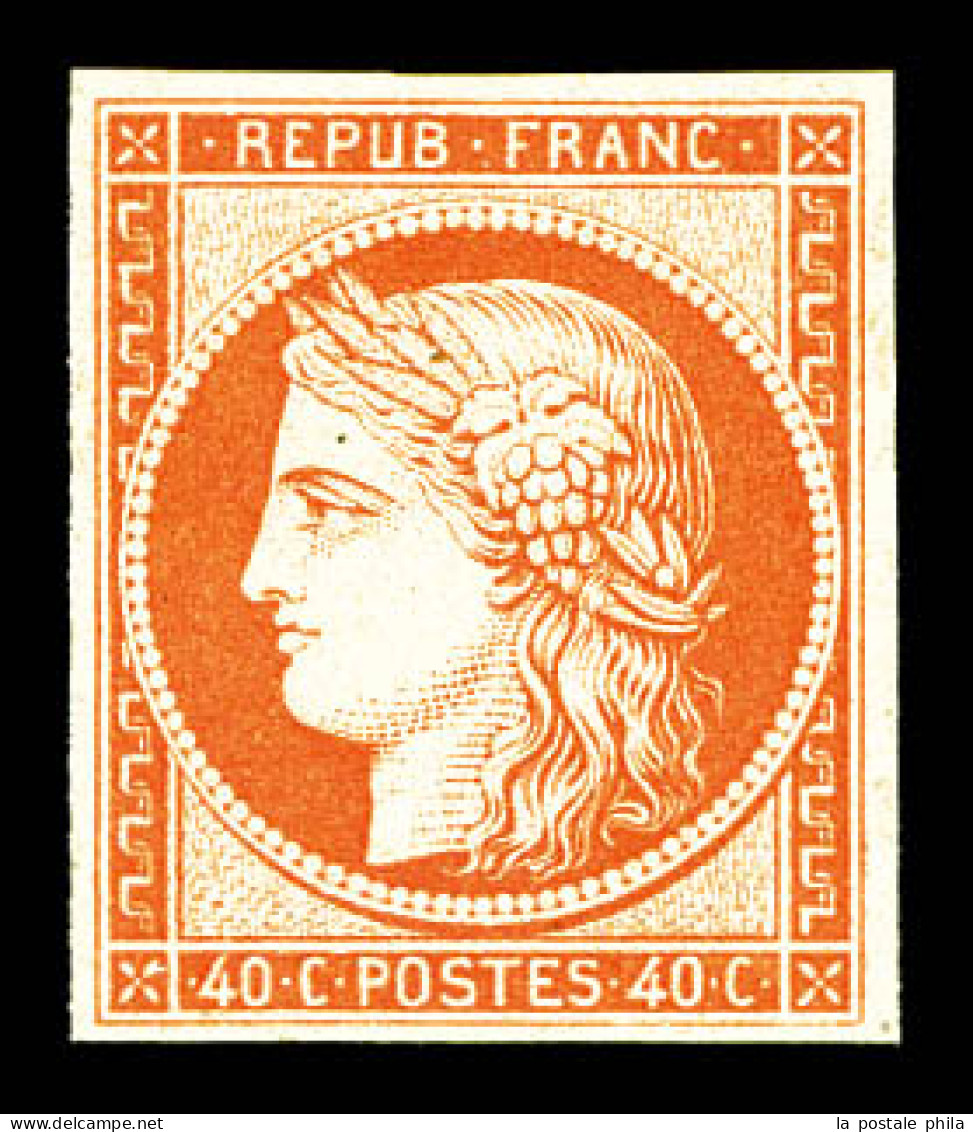 ** N°5g, 40c Orange, Impression De 1862, Fraîcheur Postale. SUP (certificat)  Qualité: ** - 1849-1850 Cérès