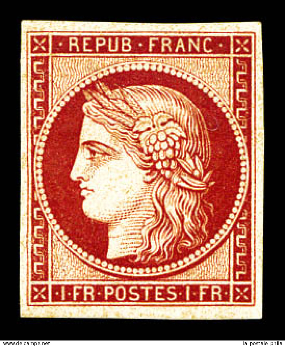 ** N°6f, 1F Carmin, Impression De 1862, Fraîcheur Postale. SUP (certificat)  Qualité: ** - 1849-1850 Ceres