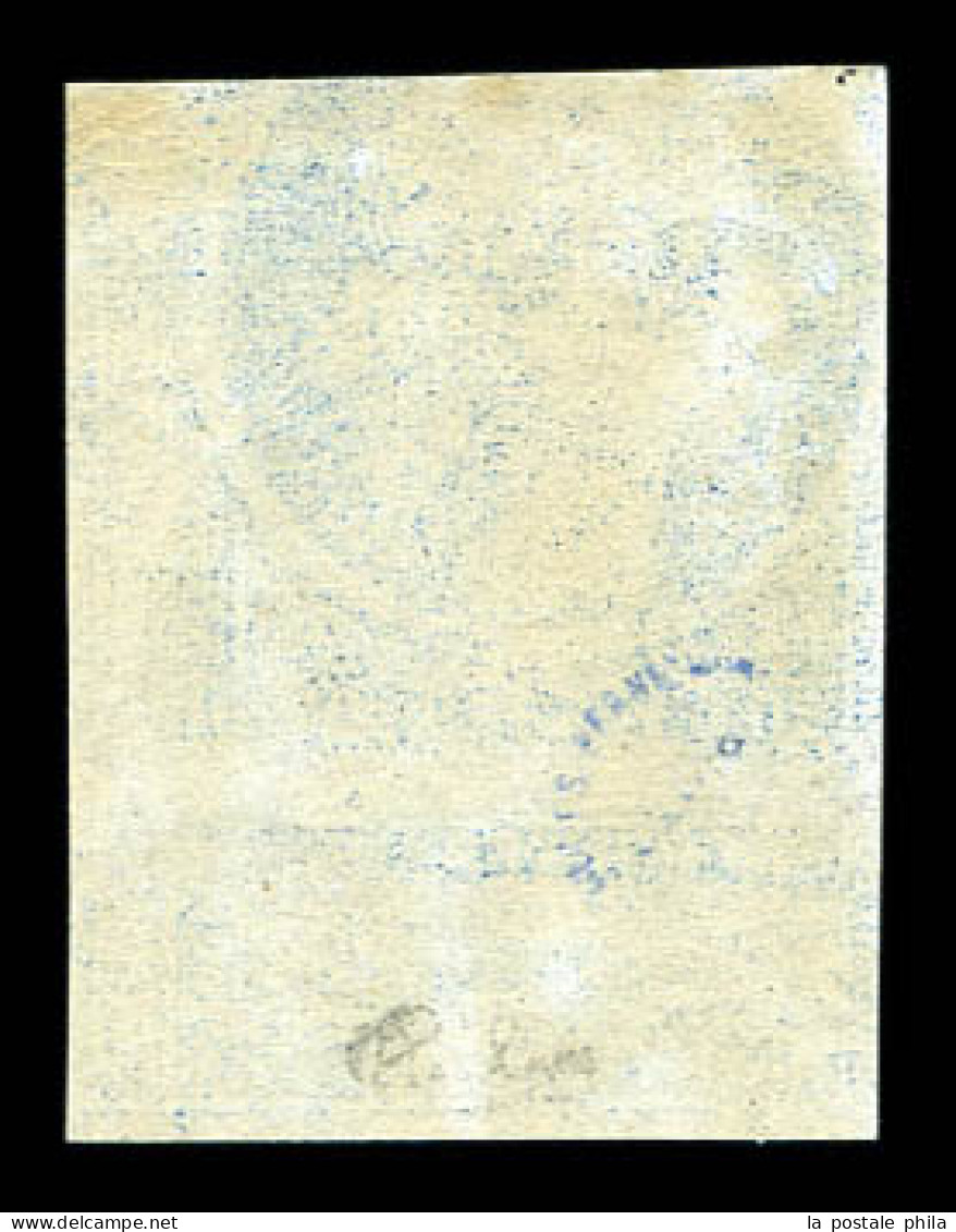 * N°8b, Non émis: 20c Bleu Sur Azuré, Haut De Feuille, Fraîcheur Postale, Quasi **. SUP. R.R. (signé Calves/certificats) - 1849-1850 Ceres