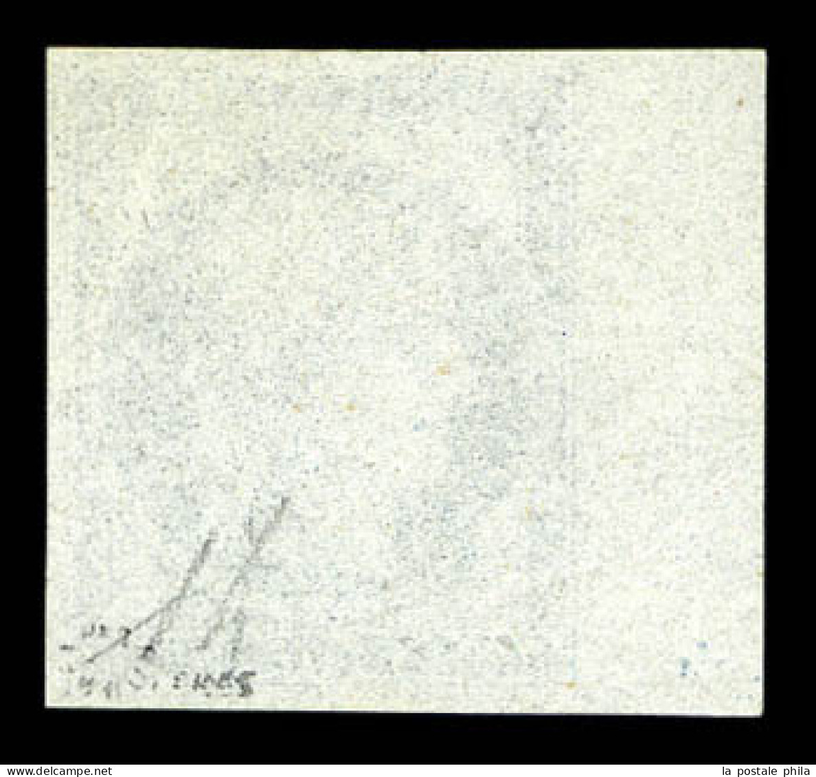 (*) N°8b, Non émis, 20c Bleu Sur Azuré, Bord De Feuille Latéral, Grande Fraîcheur, RARE Et SUP (signé Calves/certificats - 1849-1850 Ceres