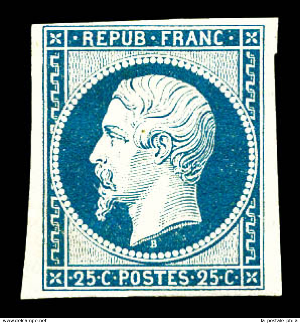 ** N°10, 25c Bleu, Fraîcheur Postale. SUPERBE. R.R. (certificats)  Qualité: ** - 1852 Luis-Napoléon