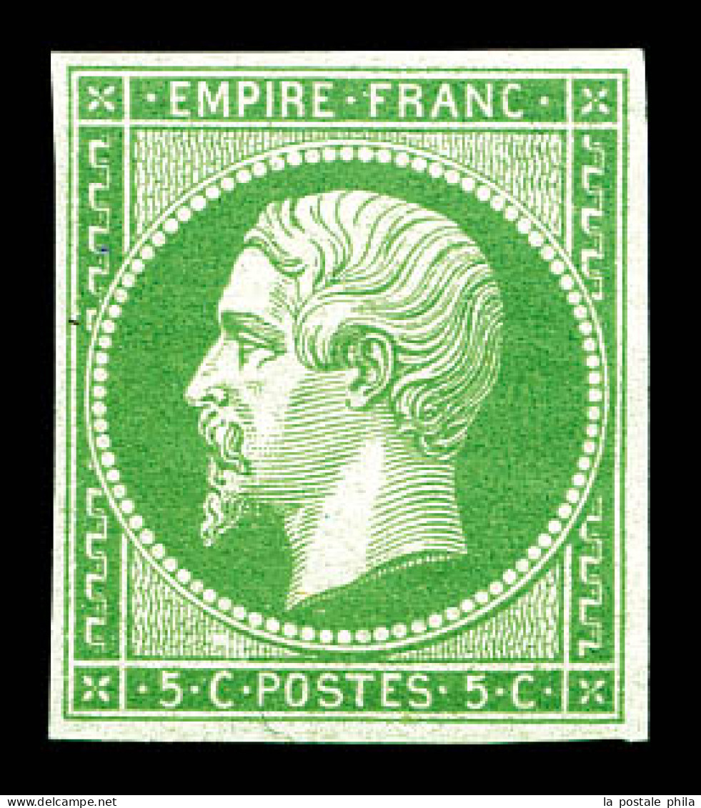 ** N°12, 5c Vert, Fraîcheur Postale. SUP (certificat)  Qualité: ** - 1853-1860 Napoleon III