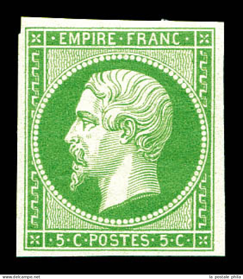 * N°12a, 5c Vert-jaune. TTB (certificat)  Qualité: *  Cote: 1525 Euros - 1853-1860 Napoleon III