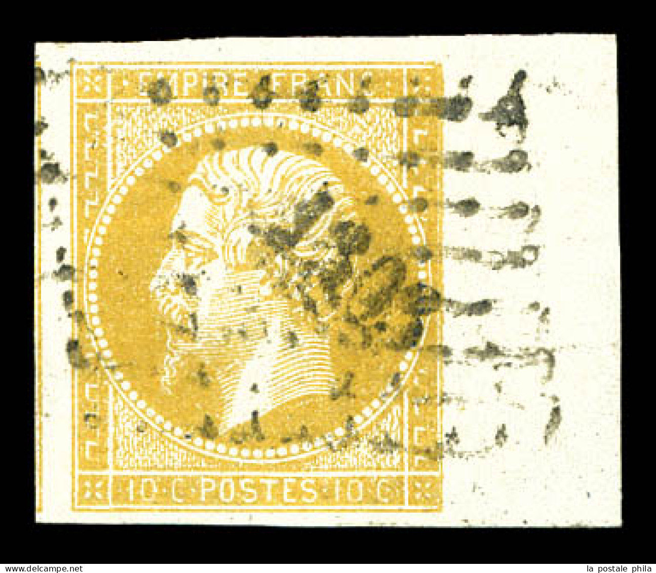 O N°13Aa, 10c Jaune-citron, Bdf Latéral. SUP  Qualité: Oblitéré - 1853-1860 Napoléon III