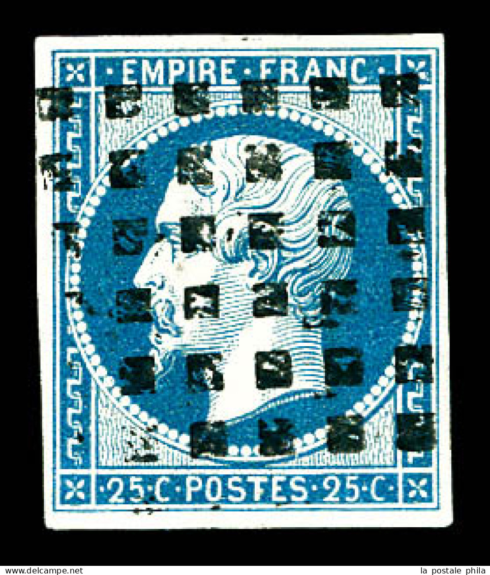 O N°15, 25c Bleu Obl Gros Points. TB  Qualité: Oblitéré  Cote: 300 Euros - 1853-1860 Napoléon III.