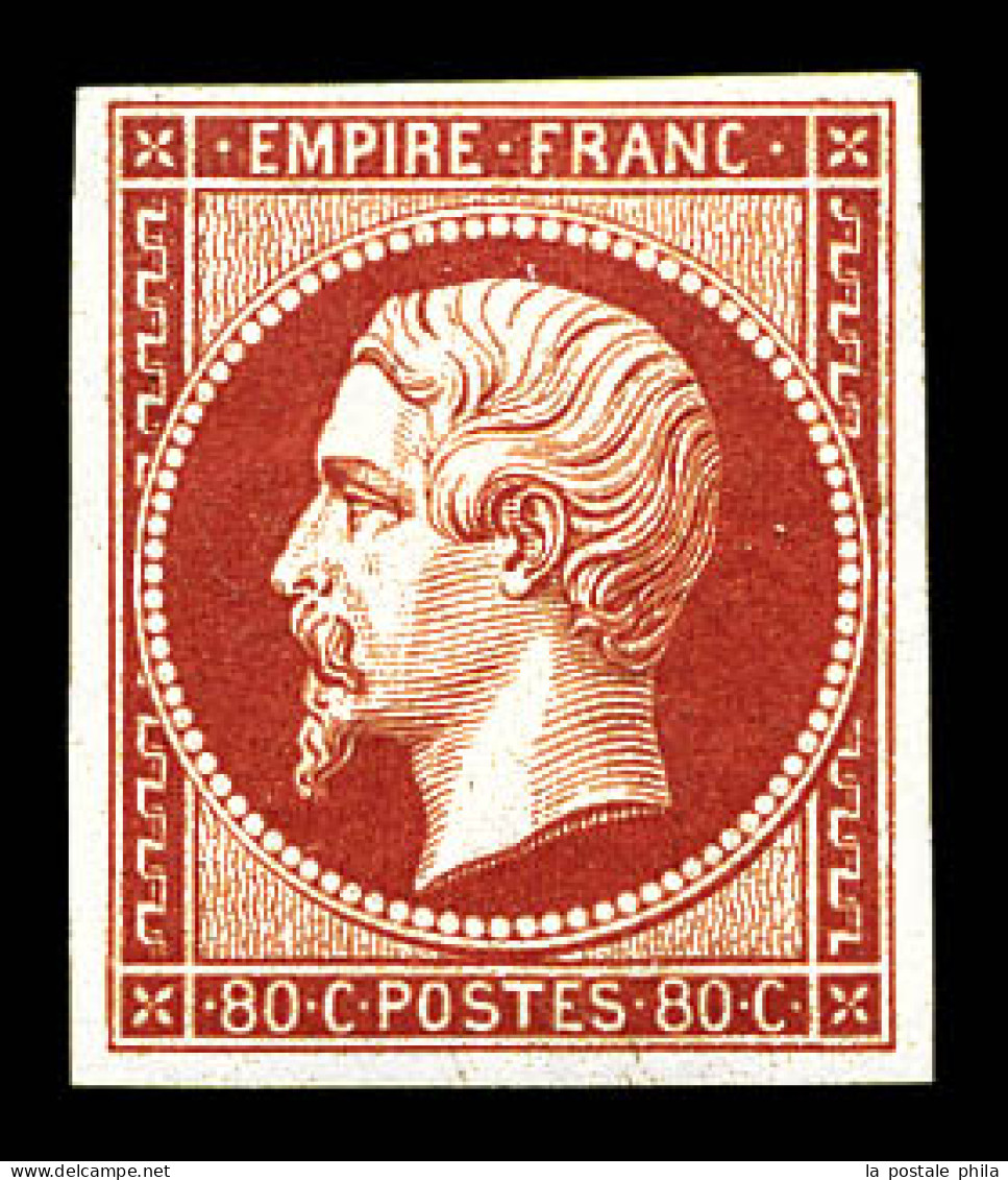 ** N°17Ah, 80c Carmin, Impression De 1862, Fraîcheur Postale. SUPERBE. R. (certificats)  Qualité: ** - 1853-1860 Napoleon III