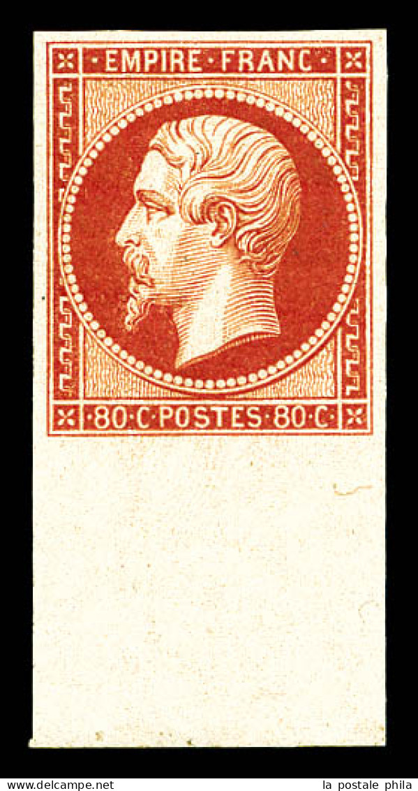 * N°17B, 80c Rose, Grand Bord De Feuille, Quasi **. SUPERBE. R. (signé Calves/certificat)  Qualité: *  Cote: 3800 Euros - 1853-1860 Napoleon III