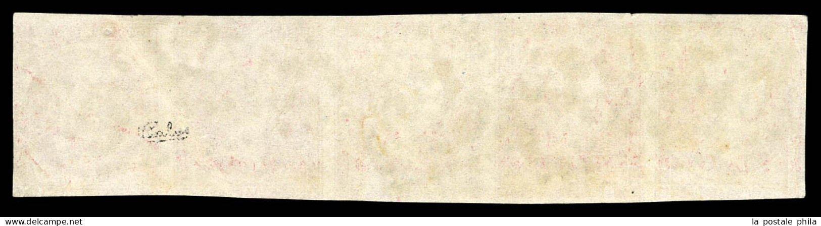 O N°17Bc, 80c Rose, Tête-bêche Tenant à Normaux En Bande De 5 Oblitération Losange GC 3219 De Rouen (Seine-Maritime), Qu - 1849-1876: Klassik