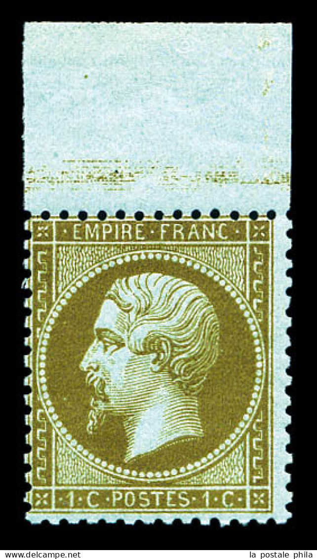 ** N°19b, 1c Mordoré Bord De Feuille, Fraîcheur Postale, SUPERBE (signé Brun/certificat)  Qualité: ** - 1862 Napoleon III