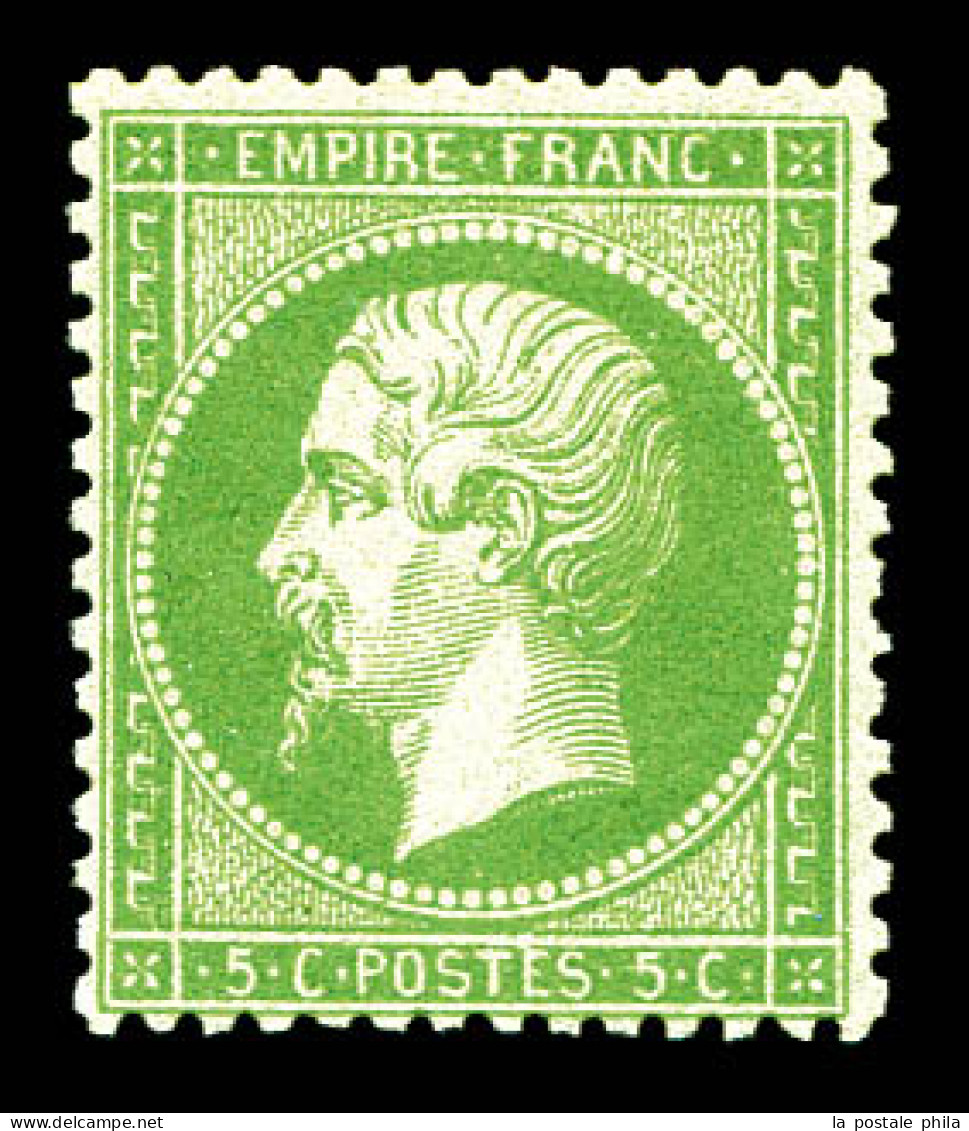 ** N°20, 5c Vert, Fraîcheur Postale. SUP (signé Calves/certificat)  Qualité: ** - 1862 Napoléon III