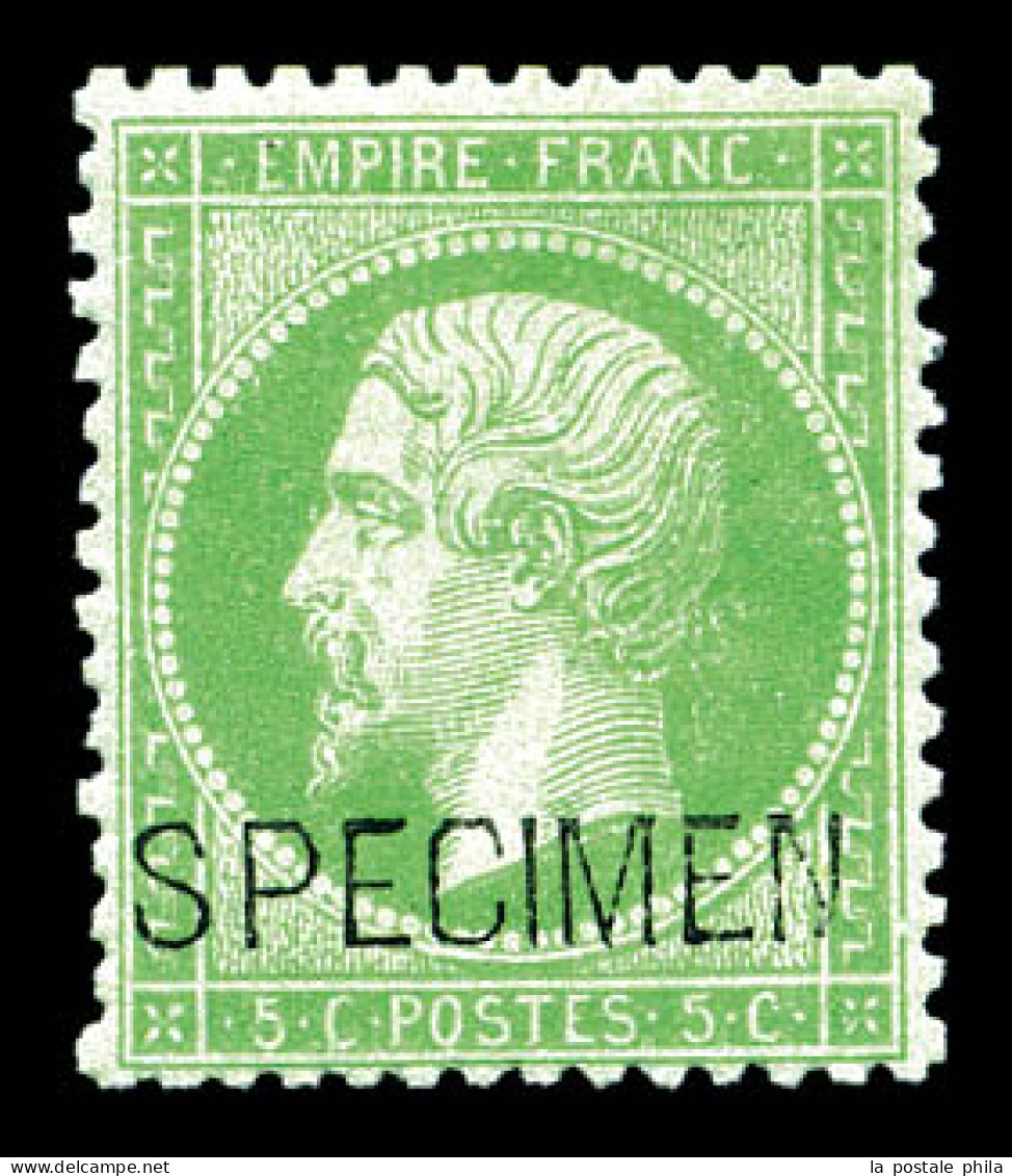 * N°20f, 5c Vert Surchargé 'SPECIMEN'. TTB  Qualité: *  Cote: 420 Euros - 1862 Napoleon III