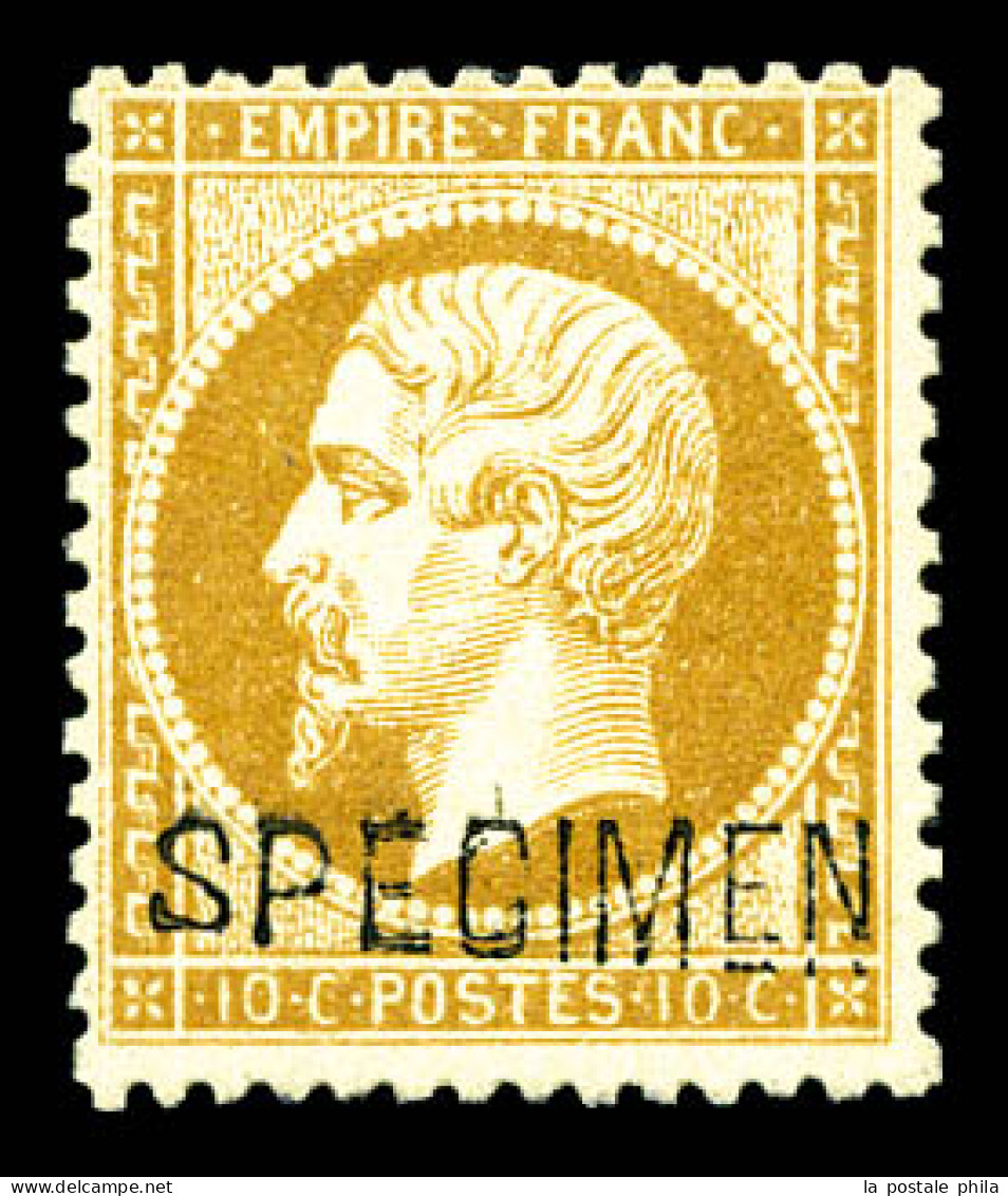 ** N°21c, 10c Bistre Surchargé 'SPECIMEN', Fraîcheur Postale, TTB (certificat)  Qualité: ** - 1862 Napoleon III