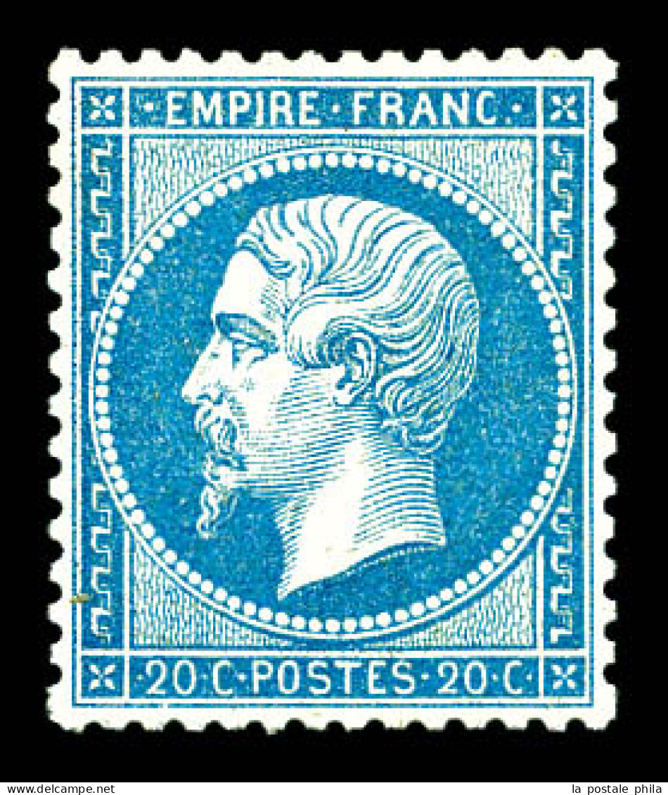 * N°22, 20c Bleu, Très Bon Centrage. TTB  Qualité: *  Cote: 420 Euros - 1862 Napoleon III