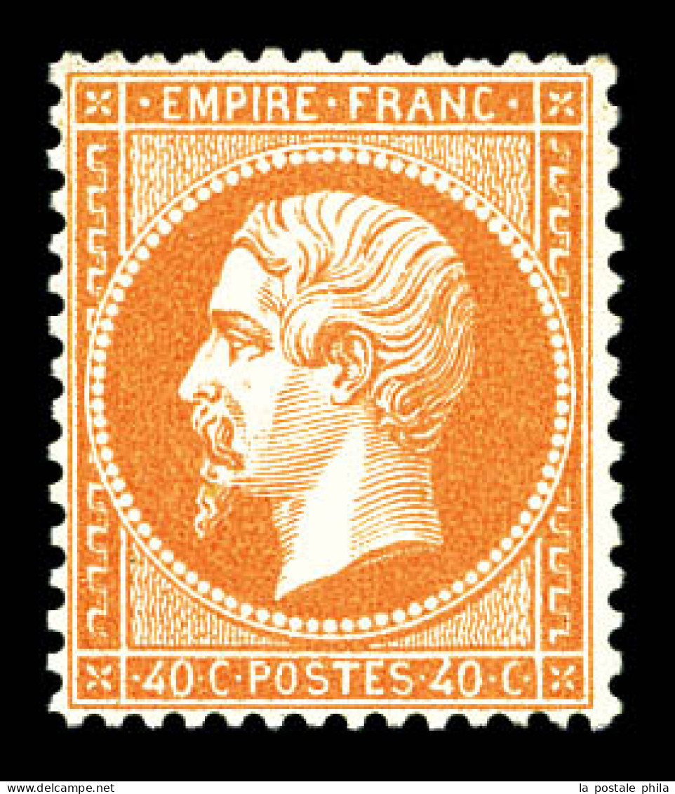 ** N°23, 40c Orange, Fraîcheur Postale, Très Bon Centrage. SUPERBE (certificat)  Qualité: ** - 1862 Napoléon III