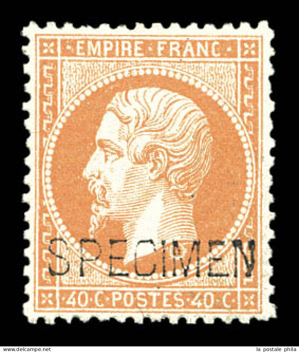 ** N°23d, 40c Orange Surchargé 'SPECIMEN', Bon Centrage, Frais. TTB (signé Brun/certificat)  Qualité: ** - 1862 Napoléon III