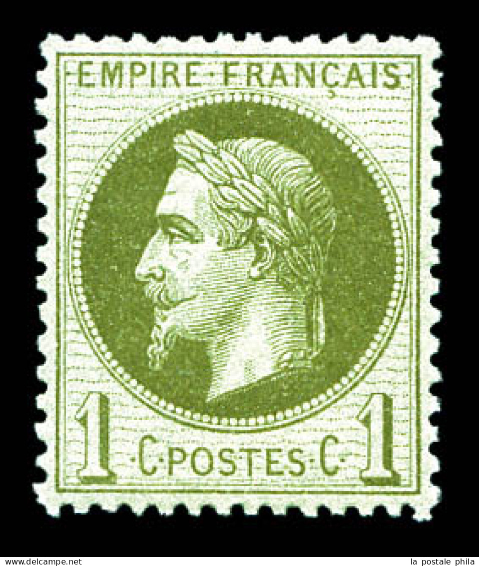 ** N°25, 1c Vert-bronze, Très Bon Centrage. TTB  Qualité: ** - 1863-1870 Napoleone III Con Gli Allori