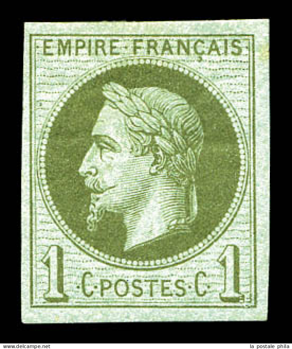 * N°25c, 1c Bronze, Réimpression Granet, TB (signé Calves/certificat)  Qualité: *  Cote: 2250 Euros - 1863-1870 Napoléon III Lauré