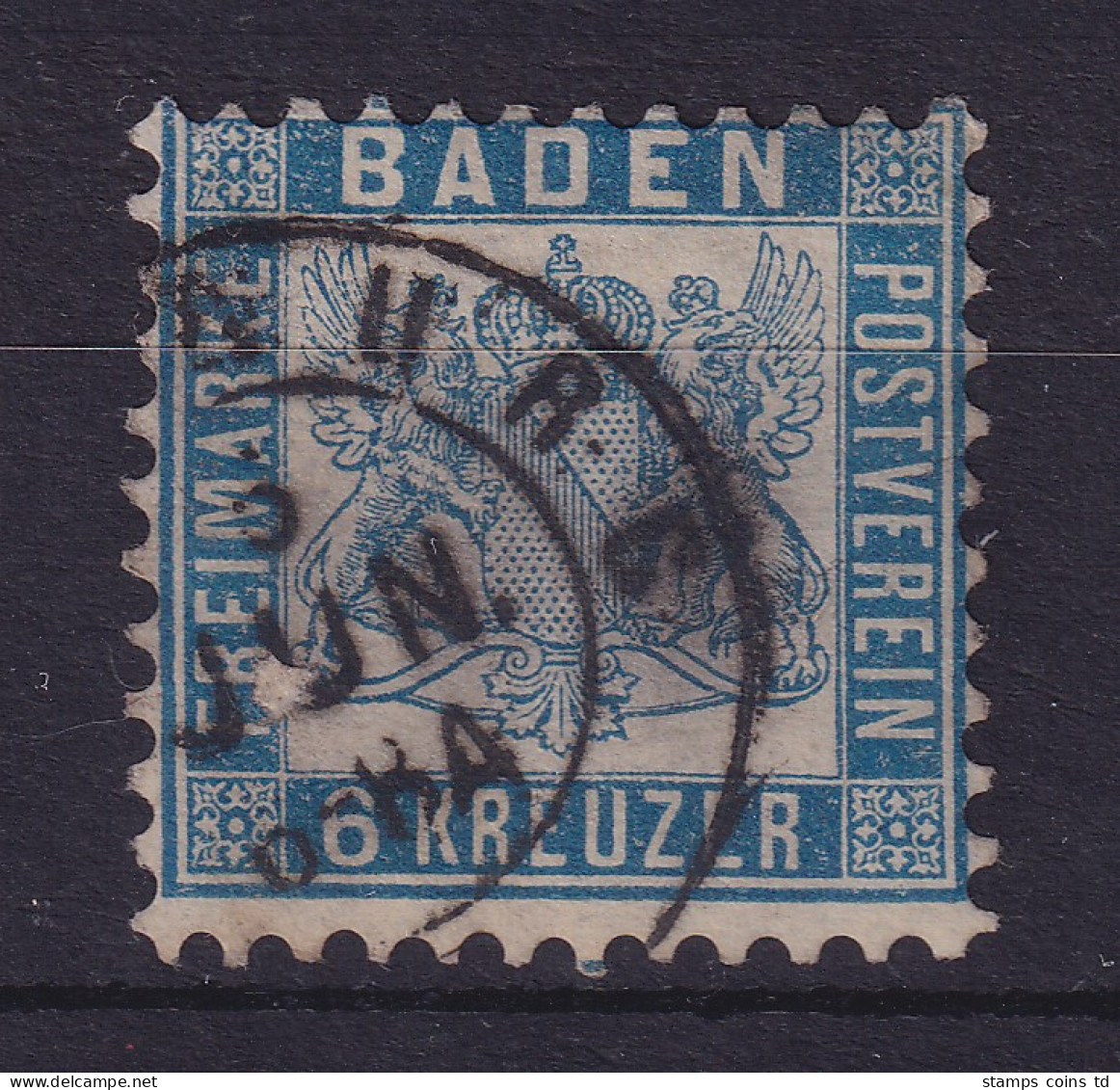 Baden 6 Kreuzer Mi.-Nr. 19b  Gestempelt  - Usati