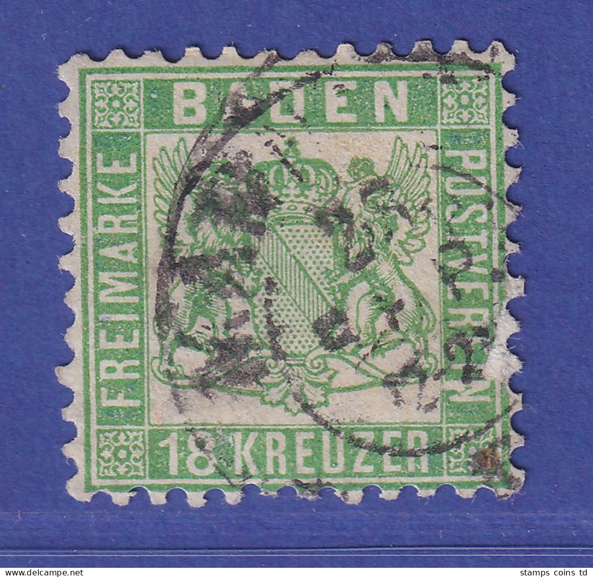 Baden 18 Kreuzer Mi.-Nr. 21a Gestempelt Erhöht Gpr. PFENNINGER - Oblitérés