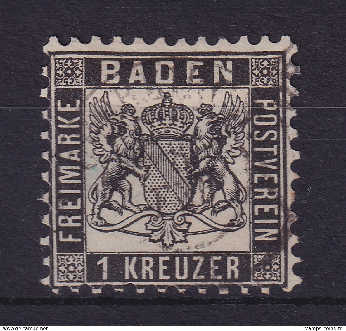 Baden 1 Kreuzer Mi.-Nr. 17a  Gestempelt - Gebraucht