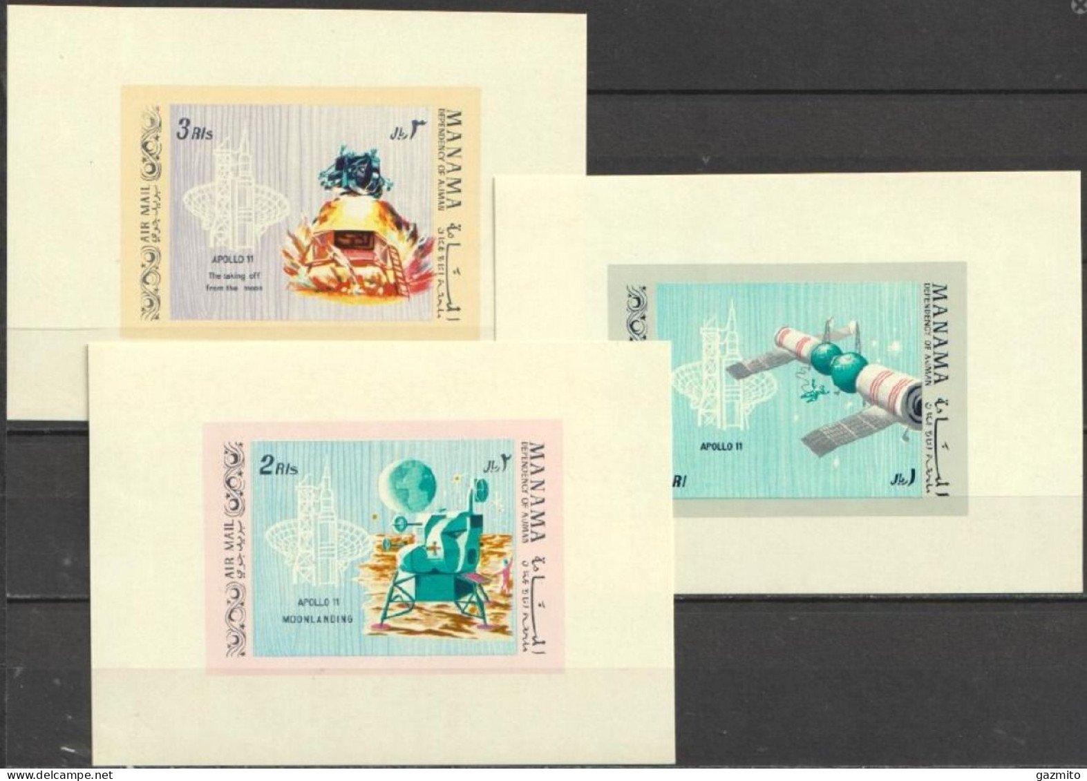 Manama 1969, Space, 3Block IMPERFORATED - Asie