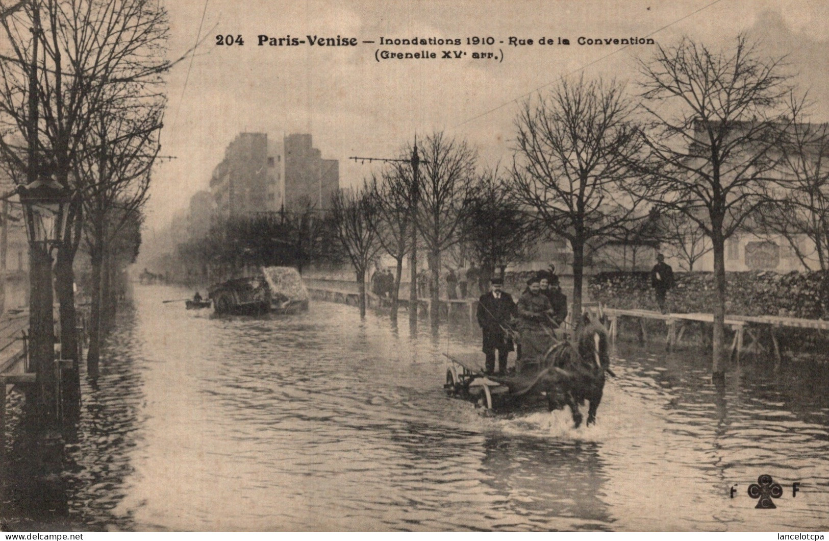 75 - PARIS VENISE - INONDATIONS 1910 / RUE DE LA CONVENTION - La Crecida Del Sena De 1910