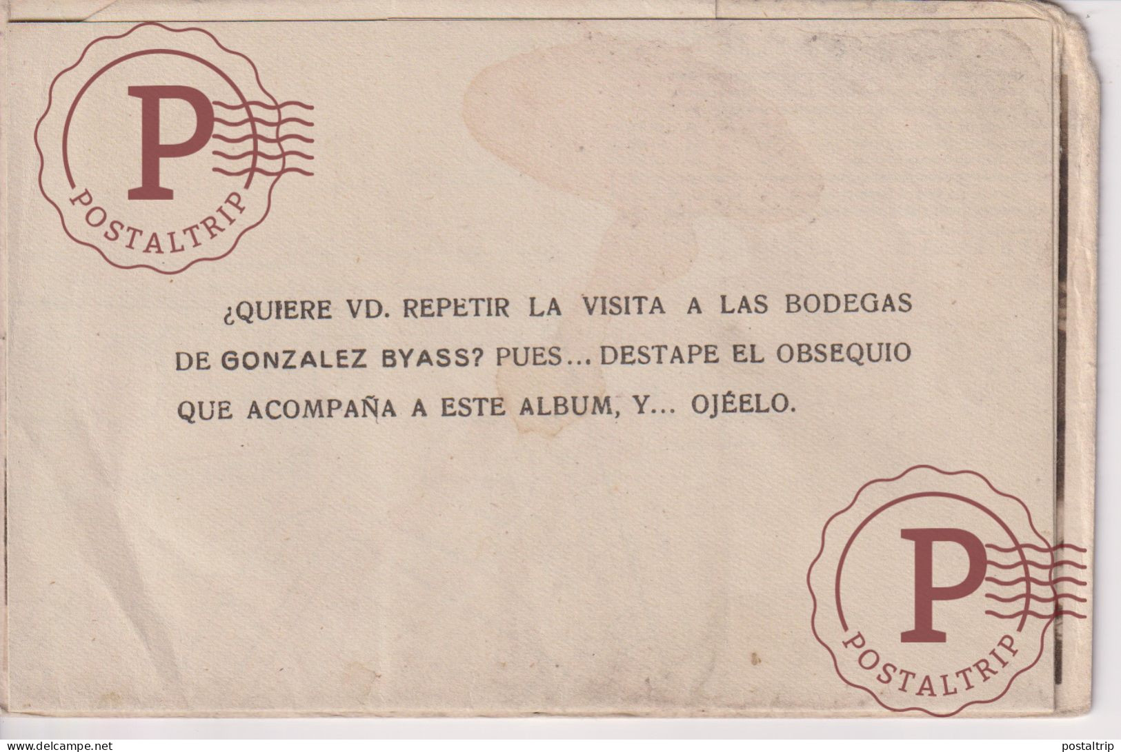 PUBLICIDAD. PUBLICITE. POSTAL Y PLANO GENERAL DE LAS BODEGAS GONZALEZ BYASS - JEREZ - Reclame