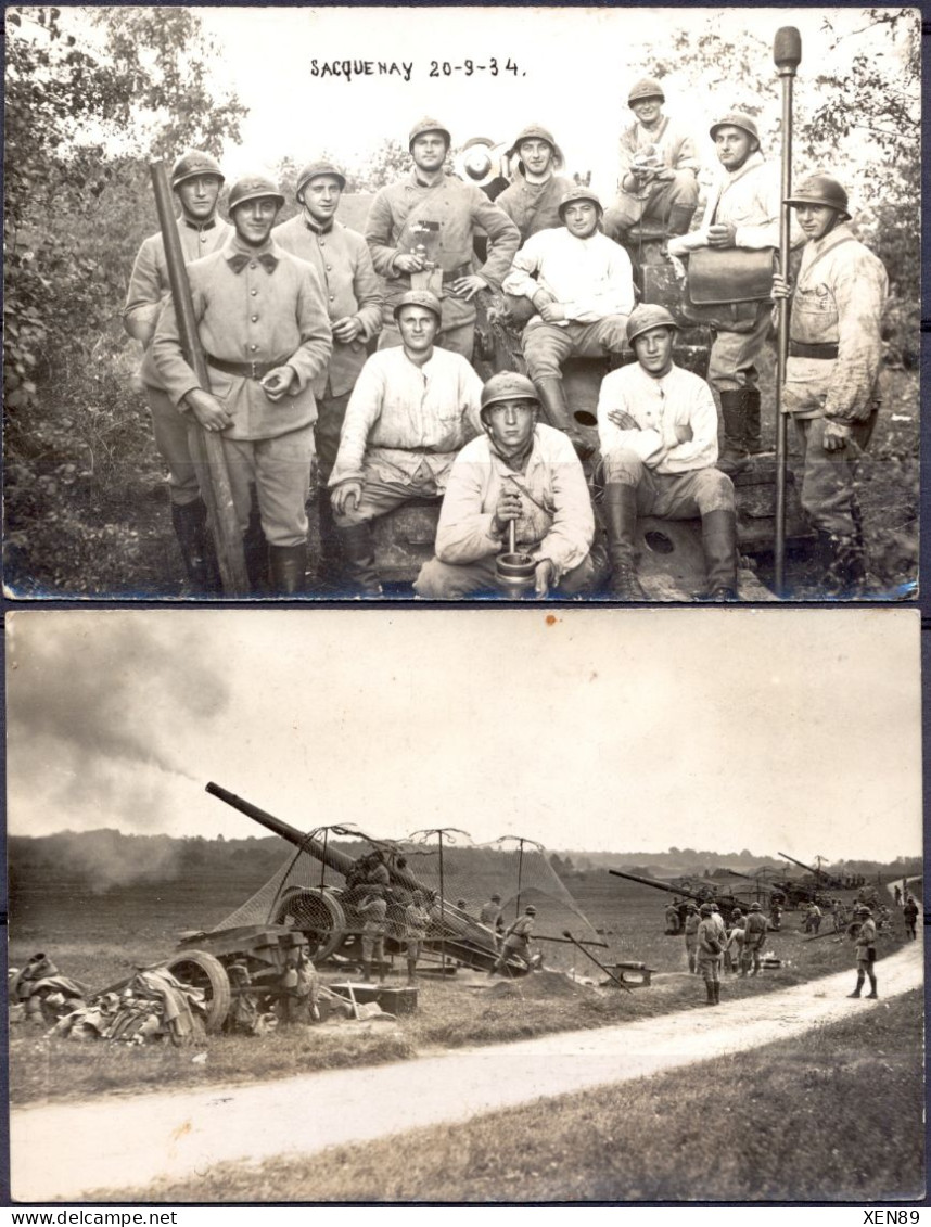 CPA & CARTE PHOTO - Manœuvre Du 146ème Régiment D'Infanterie Aux Environs De SACQUENAY (21) -- 20 09 1934 -- - Manöver