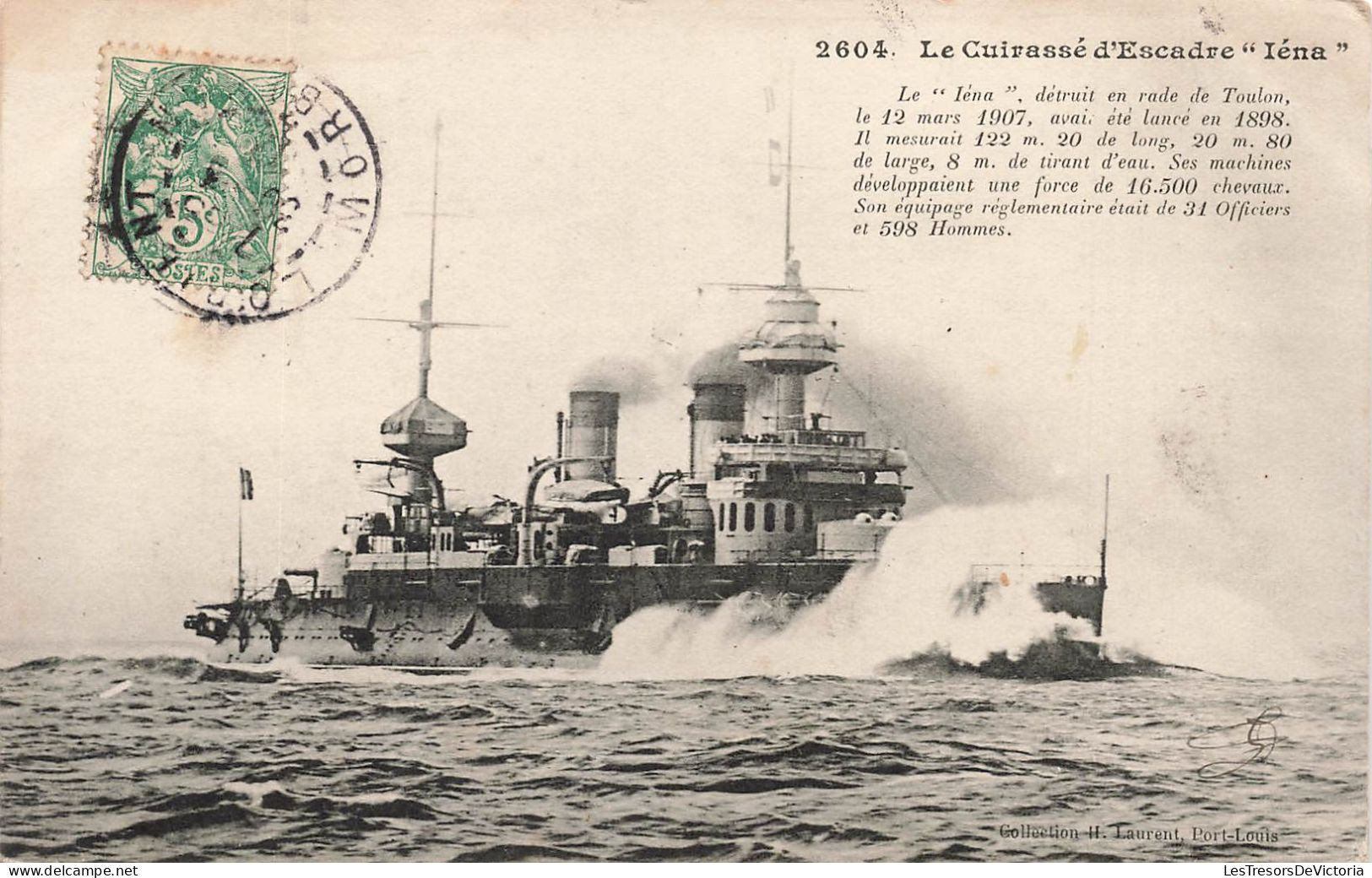 TRANSPORTS - Bateaux - Guerre - Le Cuirassé D'Escadre - Iéna - Vue Sur La Mer - Carte Postale Ancienne - Guerra