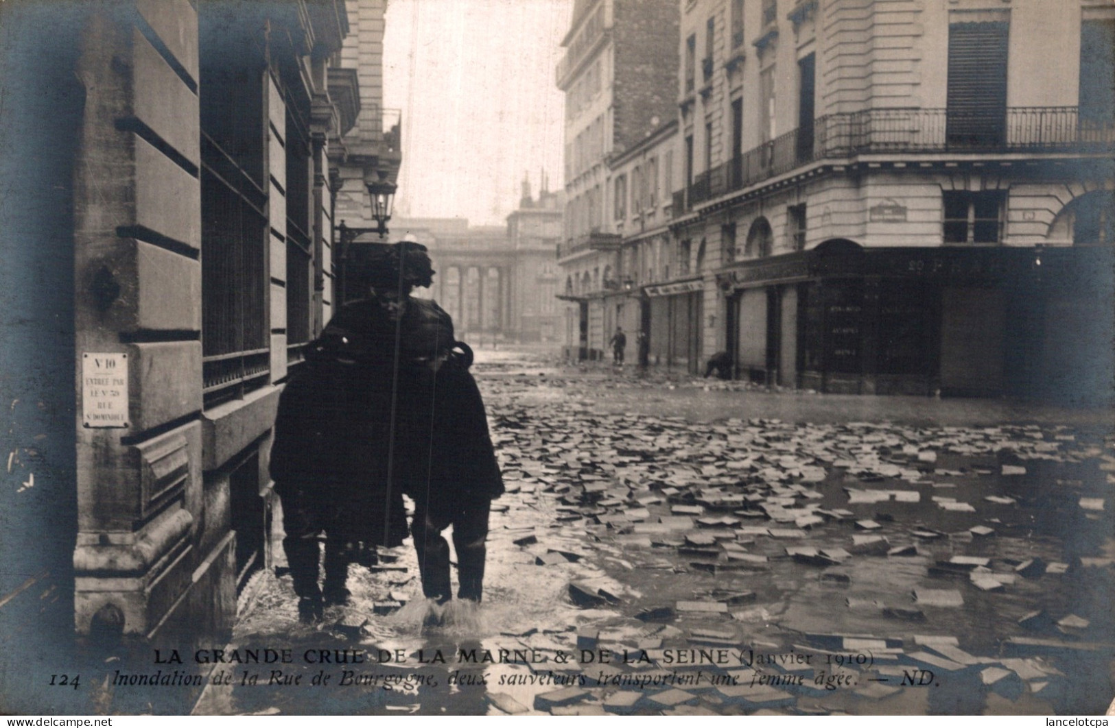 75 - PARIS - LA GRANDE CRUE DE LA MARNE ET DE LA SEINE 1910 / INONDATION DE LA RUE DE BOURGOGNE - Überschwemmung 1910