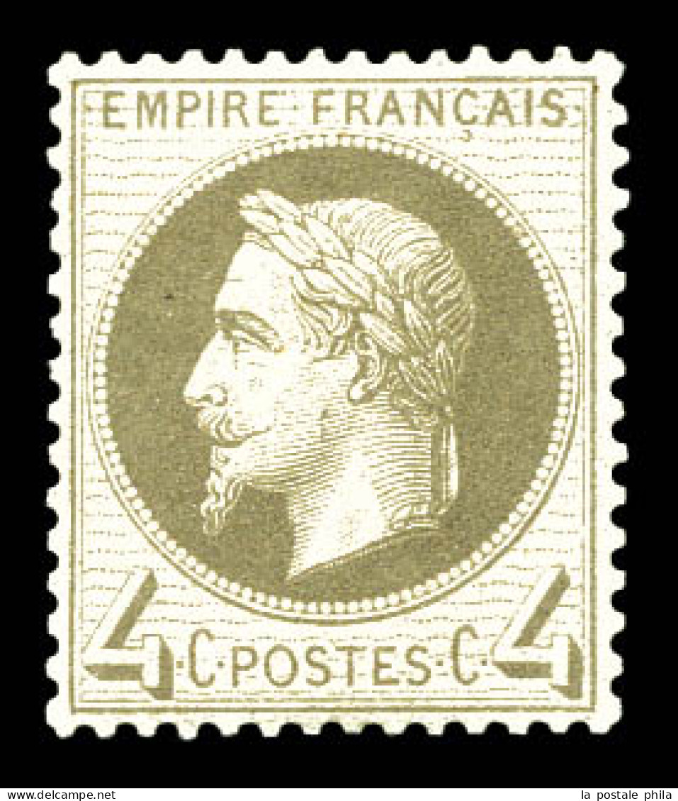 ** N°27B, 4c Gris Jaunâtre Type II, Fraîcheur Postale, Très Bon Centrage. SUP (certificat)  Qualité: ** - 1863-1870 Napoleone III Con Gli Allori