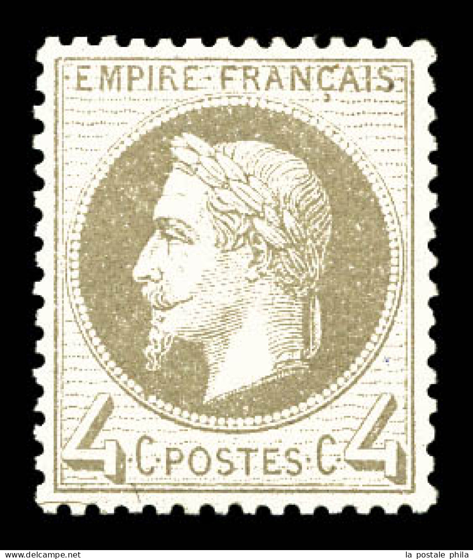 * N°27B, 4c Gris Type II, Très Bon Centrage. SUP (signé Calves)  Qualité: *  Cote: 350 Euros - 1863-1870 Napoleone III Con Gli Allori