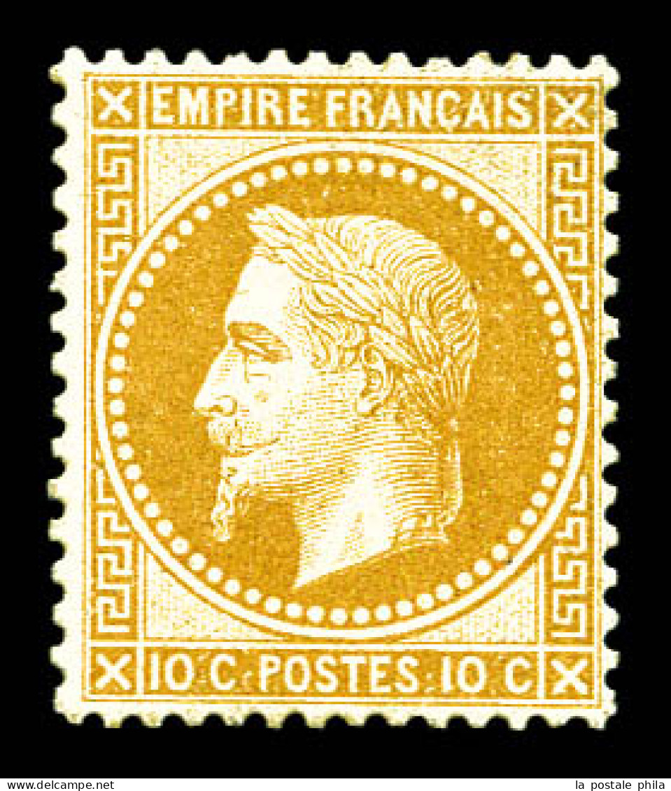 * N°28A, 10c Bistre Type I, Quasi **. SUP (signé Brun/certificat)  Qualité: *  Cote: 850 Euros - 1863-1870 Napoleon III With Laurels