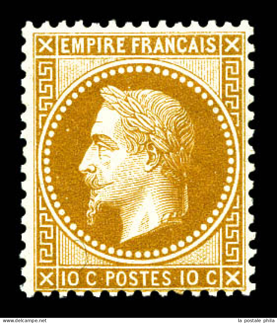 * N°28A, 10c Bistre Type I, Quasi **, Frais. TTB (certificat)  Qualité: *  Cote: 850 Euros - 1863-1870 Napoleone III Con Gli Allori